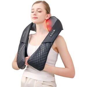 Adnbm Rechargeable Cordless Neck Shoulder Massager‎ Shiatsu Massage Pillow